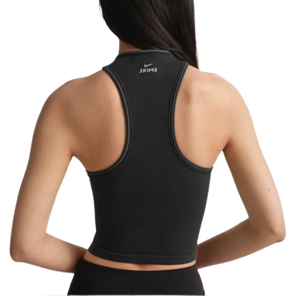 Nike x SKIMS Ribbed Seamless Racer Tank Obsidian L NWT